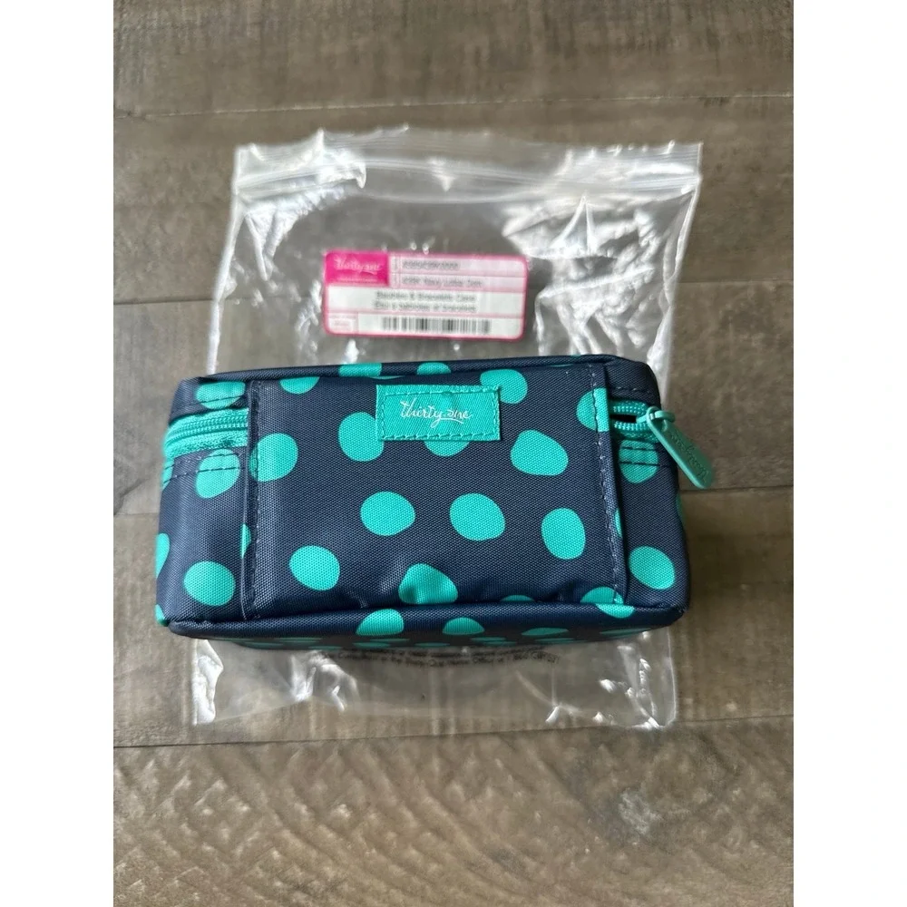 NWT Thirty-One Baubles & Bracelets Jewelry Travel Case 439K Navy Lotsa Dots